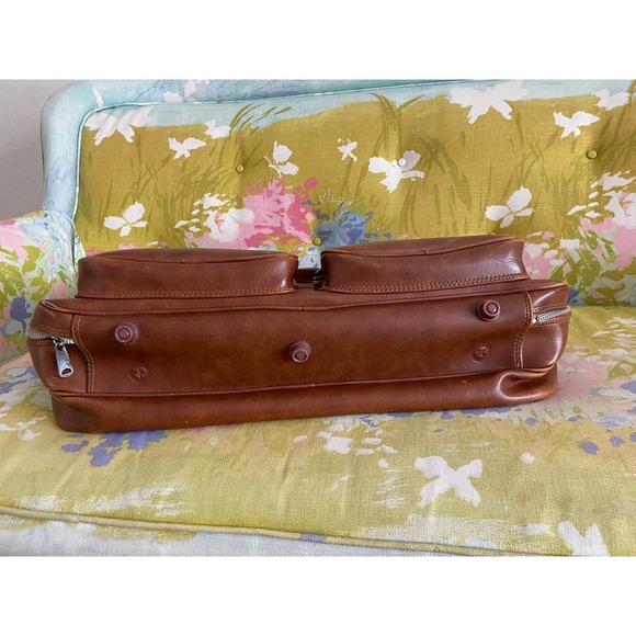 Vintage leather made in Korea for United States brown leather overnight briefcas - Picture 8 of 12